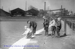 Etruria, boys fishing in the canal c.1940